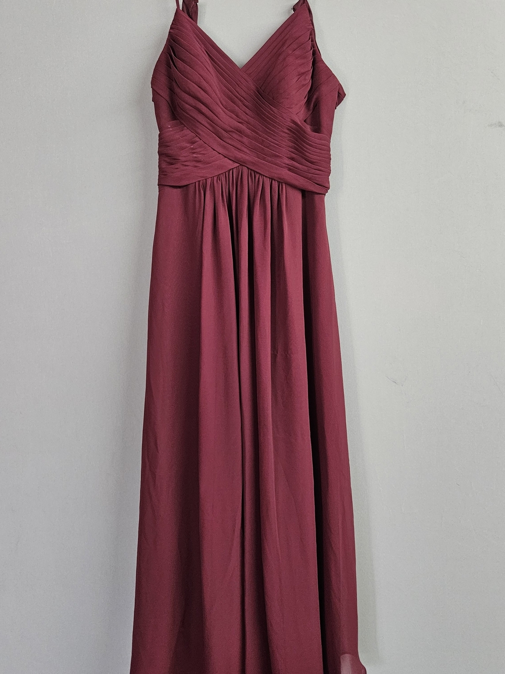 Sleeveless V-Neck Burgundy Maxi Dress